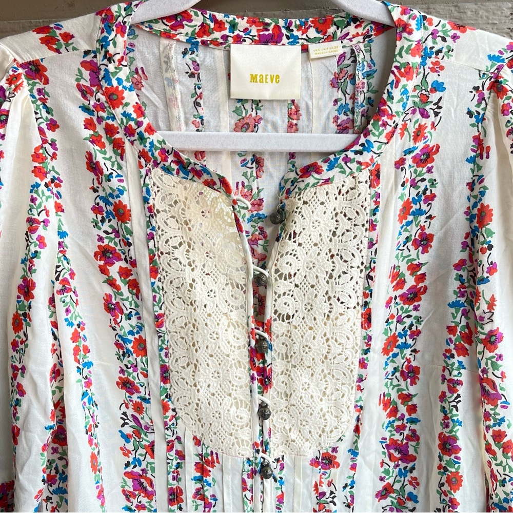 Anthropologie Maeve Hiver Floral Blouse - Picture 6 of 8